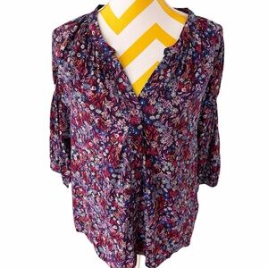 Dear John Purple Multi Floral Button-Down Blouse